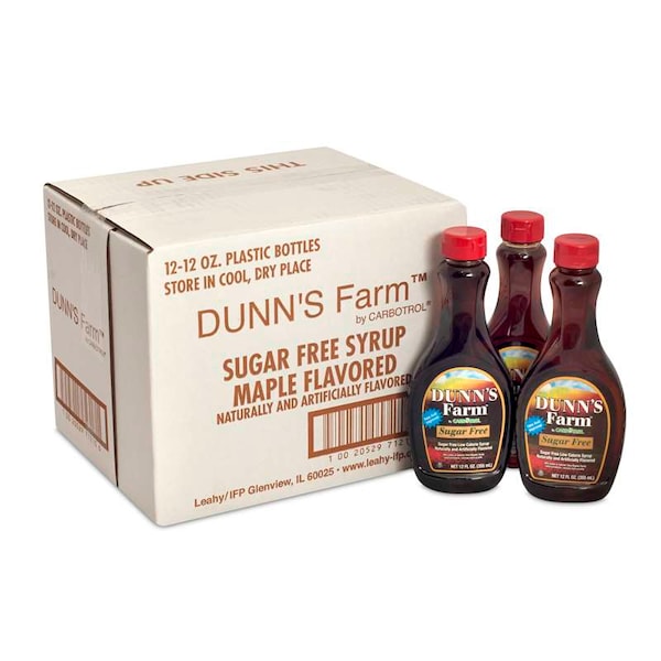 Dunns Farm Syrup Pancake Maple Flavored Low Calorie Plastic Bottle, PK12 - 71210