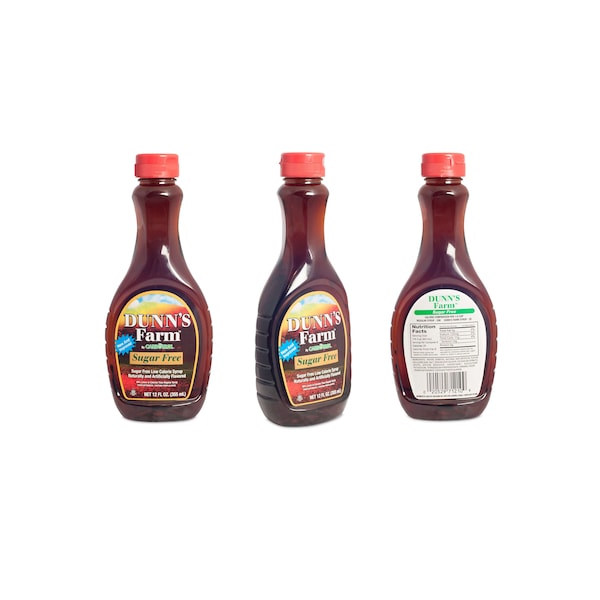 Dunns Farm Syrup Pancake Maple Flavored Low Calorie Plastic Bottle, PK12 - 71210