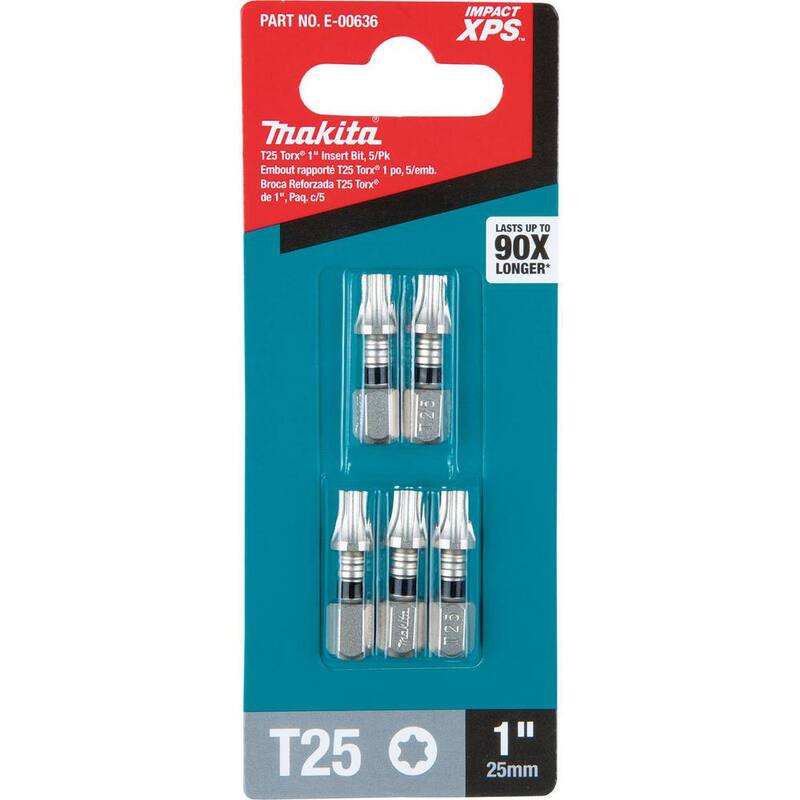 Makita IMPACT XPS T25 Torx 1 in. Insert Bit (Paquete de 5) - E-00636