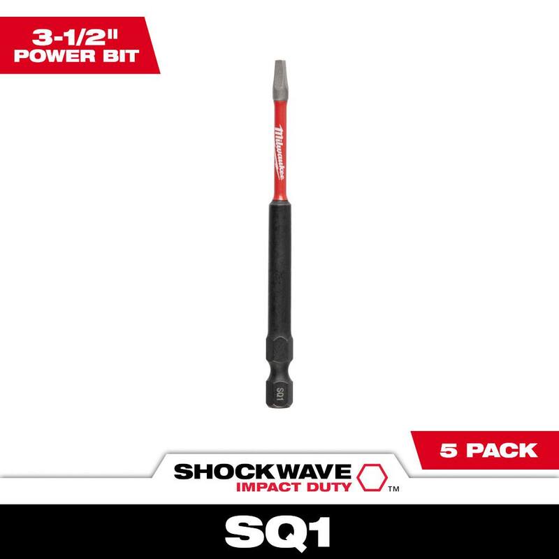 Punta de desarmador cuadrado de acero aleado Milwaukee SHOCKWAVE Impact Duty de 3-1/2 pulgadas (Paquete de 2) - 48-32-4670