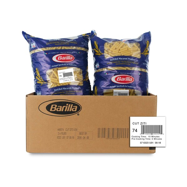 Barilla Barilla Non-GMO Cut Ziti Pasta 160 oz. Bag, PK2 - 1000440074