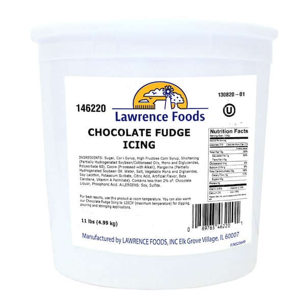 Lawrence Foods Lawrence Foods Chocolate Fudge Icing 11lbs Tub, PK2 - 146220