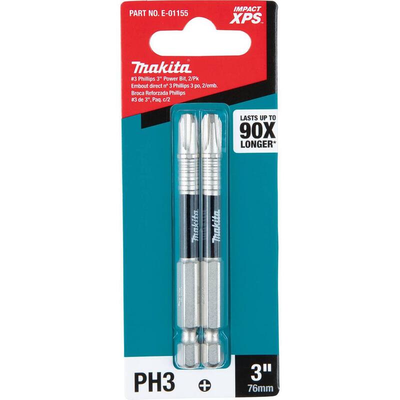 Makita IMPACT XPS #3 Phillips de 3 pulgadas. Juego de 2 puntas de poder - E-01155