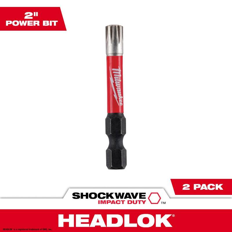 Punta de destornillador de aleación de acero Milwaukee SHOCKWAVE Impact Duty de 2 pulgadas (paquete de 2) - 48-32-4648.