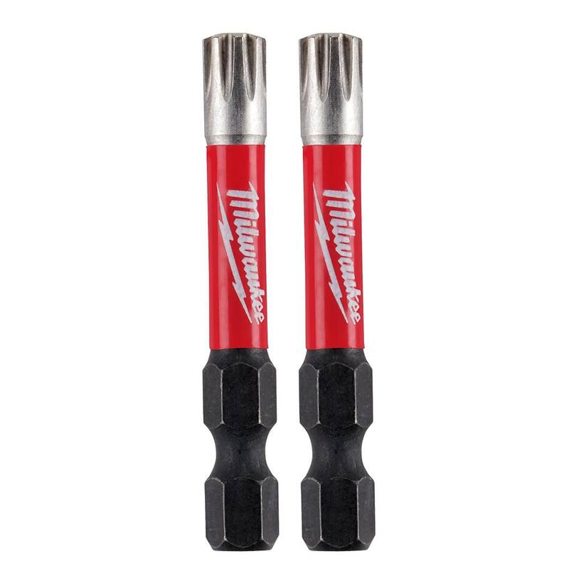 Punta de destornillador de aleación de acero Milwaukee SHOCKWAVE Impact Duty de 2 pulgadas (paquete de 2) - 48-32-4648.