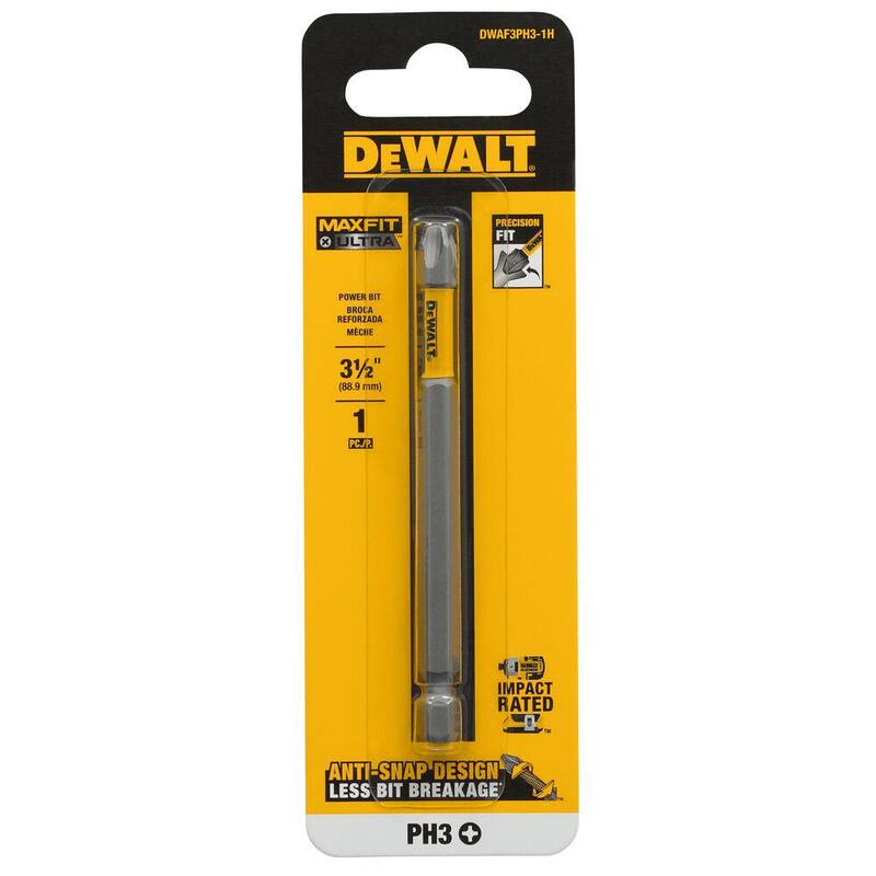 DEWALT MAXFIT ULTRA 3-1./2 in. Phillips 3 Steel Screwdriving Bit - DWAF3PH3-1H

DEWALT MAXFIT ULTRA 3-1./2 pulgadas Phillips 3 puntas de acero para atornillar - DWAF3PH3-1H