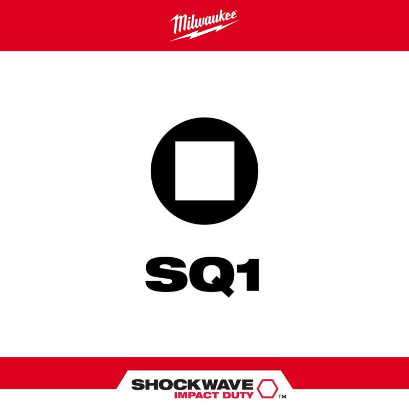 Milwaukee SHOCKWAVE Impact Duty 2 in. Square #1 Alloy Steel Screw Driver Bit (Paquete de 2) - 48-32-4971