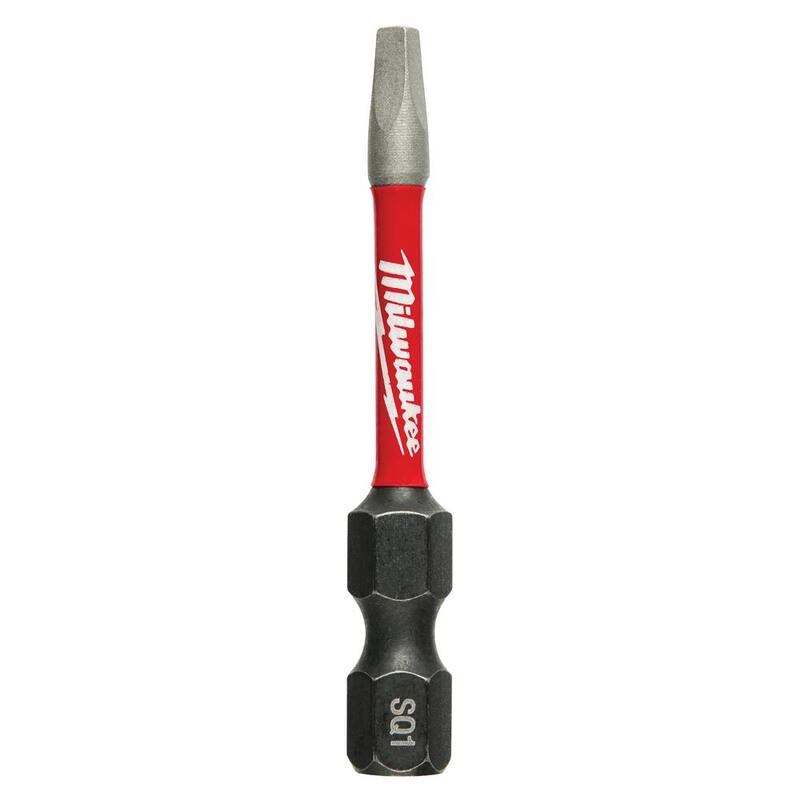Milwaukee SHOCKWAVE Impact Duty 2 in. Square #1 Alloy Steel Screw Driver Bit (Paquete de 2) - 48-32-4971