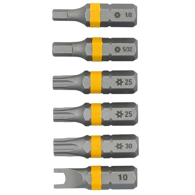 SET de Puntas de destornillador de seguridad de acero surtido DEWALT MAXFIT ULTRA de 1 pulgada (paquete de 6) - DWAF1SEC-6H