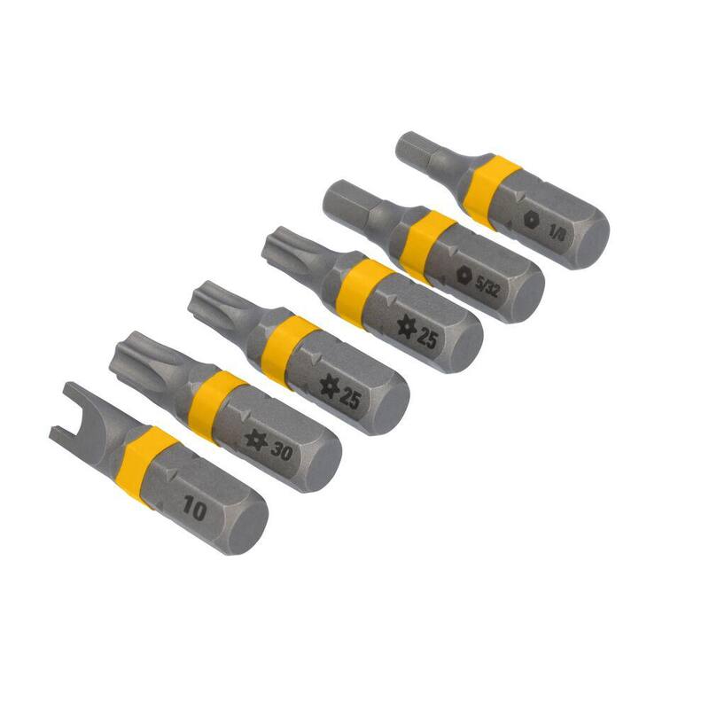SET de Puntas de destornillador de seguridad de acero surtido DEWALT MAXFIT ULTRA de 1 pulgada (paquete de 6) - DWAF1SEC-6H