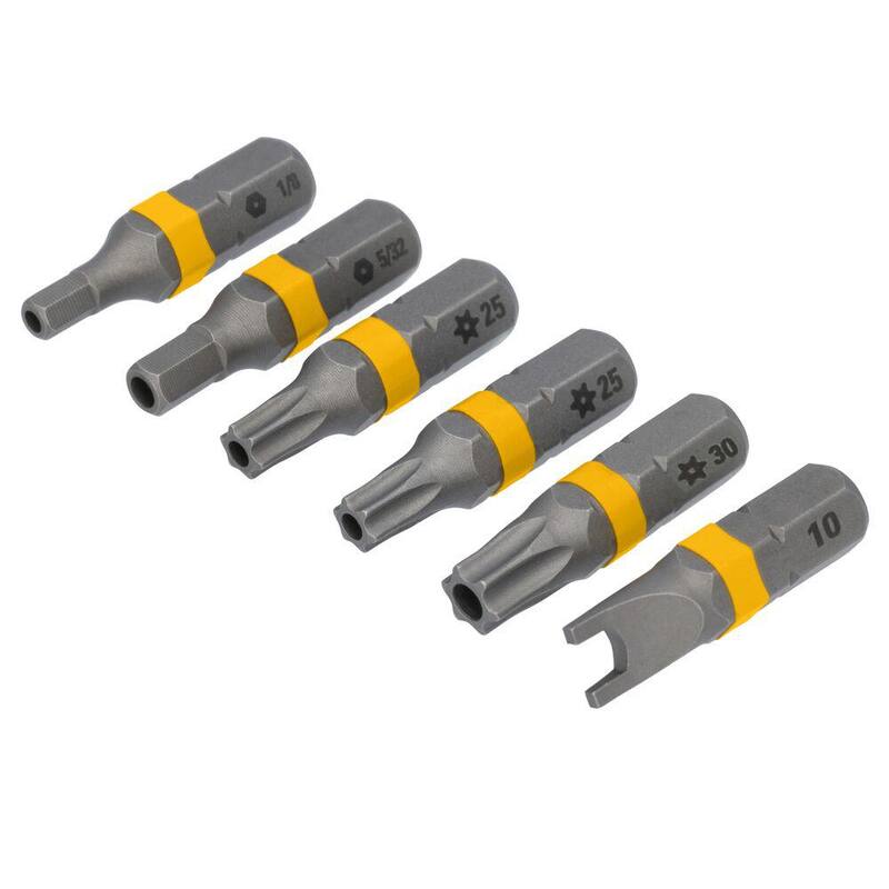 SET de Puntas de destornillador de seguridad de acero surtido DEWALT MAXFIT ULTRA de 1 pulgada (paquete de 6) - DWAF1SEC-6H
