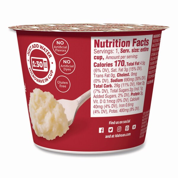 Idahoan Buttery Homestyle Mashed Potatoes, 1.5 oz Cup, 10PK - IDA33141