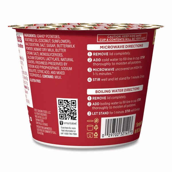 Idahoan Buttery Homestyle Mashed Potatoes, 1.5 oz Cup, 10PK - IDA33141