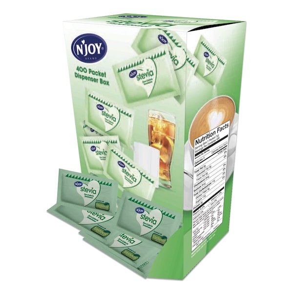 Njoy Stevia Artificial Sweetener, 0.04 oz Packet, 400PK - 83221