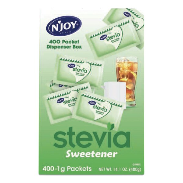 Njoy Stevia Artificial Sweetener, 0.04 oz Packet, 400PK - 83221