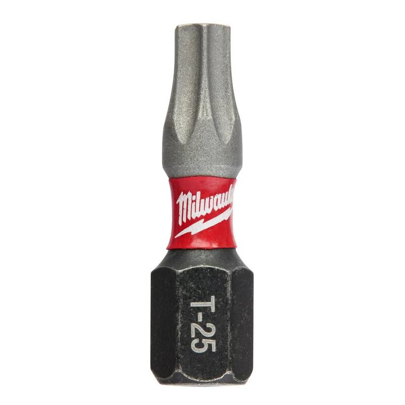 Milwaukee SHOCKWAVE Impact Duty 1 in. T25 Torx Alloy Steel Insert Bit (paquete de 2) - 48-32-4436