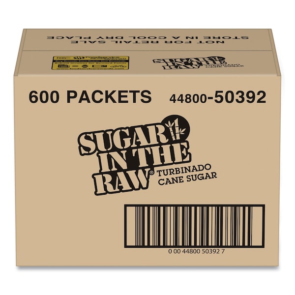 Sugar In The Raw Sugar, 0.18 oz Packet, 600PK - SMU50392