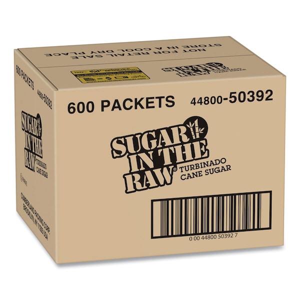 Sugar In The Raw Sugar, 0.18 oz Packet, 600PK - SMU50392