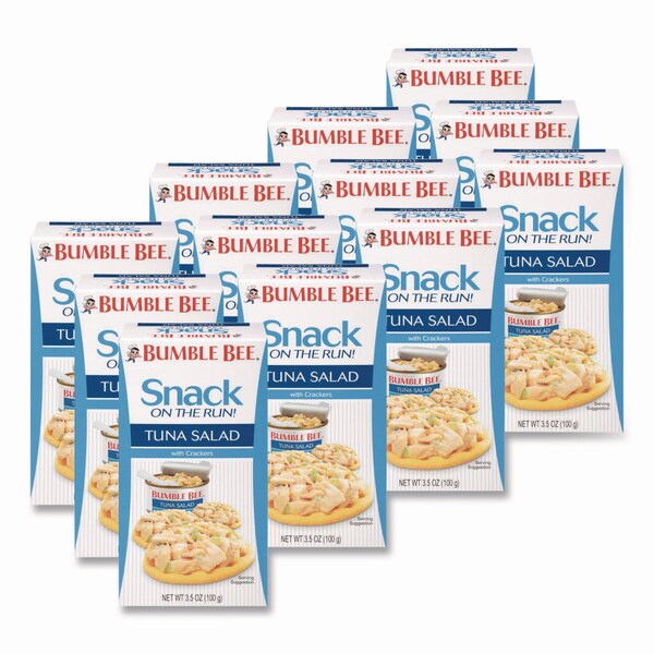 Bumble Bee Snack on the Run Tuna Salad with Crackers, 3.5 oz Pack, 12PK - KAR70721