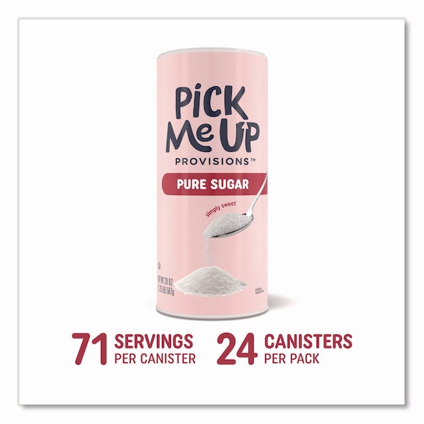 Pick Me Up Provisions Pure Sugar, 20 oz Canister, 24PK - PM62433CT/94203