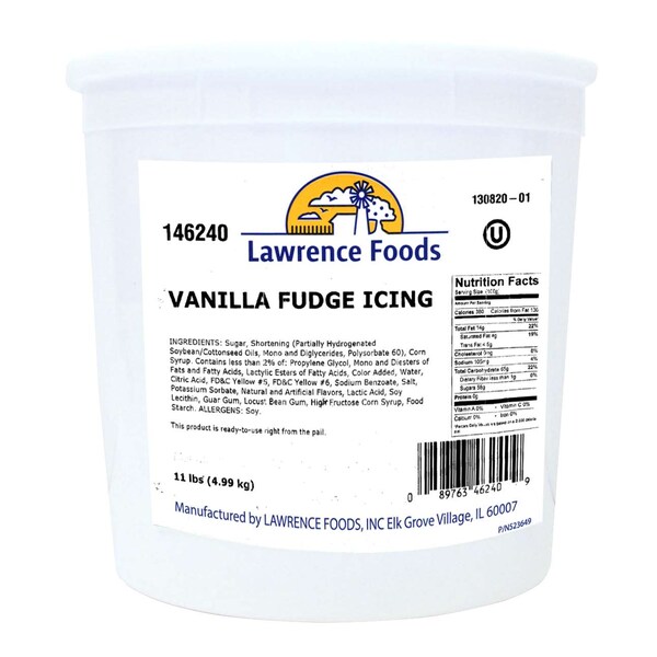 Lawrence Foods Lawrence Foods Vanilla Fudge Icing 11lbs Tub, PK2 - 146240