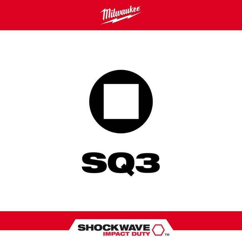 Milwaukee SHOCKWAVE Impact Duty 2 in. Square #3 Puntas de Destornillador de Aleación de Acero (Paquete de 2) - 48-32-4910