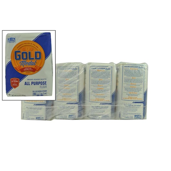 Gold Medal Fully Enriched Bleached & Pre-Sifted All Purpose Flour 5lbs, PK8 - 16000-12610