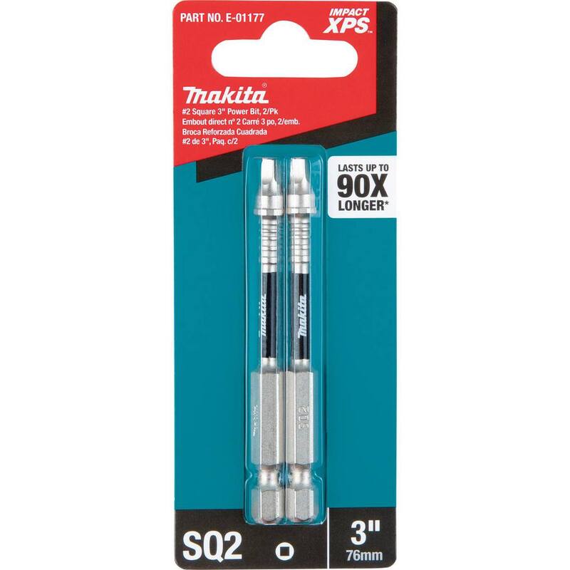 Makita IMPACT XPS #2 Square 3 in. Power Bit (paquete de 2)- E-01177