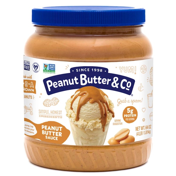 Peanut Butter & Co Peanut Butter Sauce 4lbs All Natural Pumpable Peanut Butter, PK6 - 17010001V-4