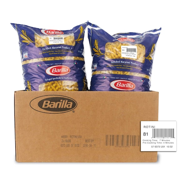 Barilla Barilla Rotini Pasta 160 oz., PK2 - 1000440081