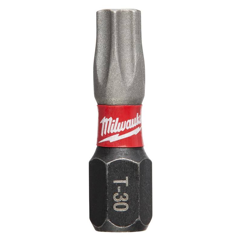 Milwaukee SHOCKWAVE Impact Duty 1 in. T30 Torx Alloy Steel Insert Bit (Paquete de 2) - 48-32-4437