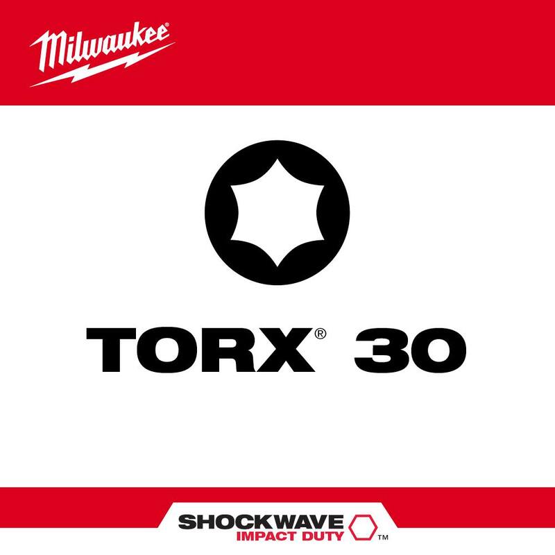 Milwaukee SHOCKWAVE Impact Duty 1 in. T30 Torx Alloy Steel Insert Bit (Paquete de 2) - 48-32-4437