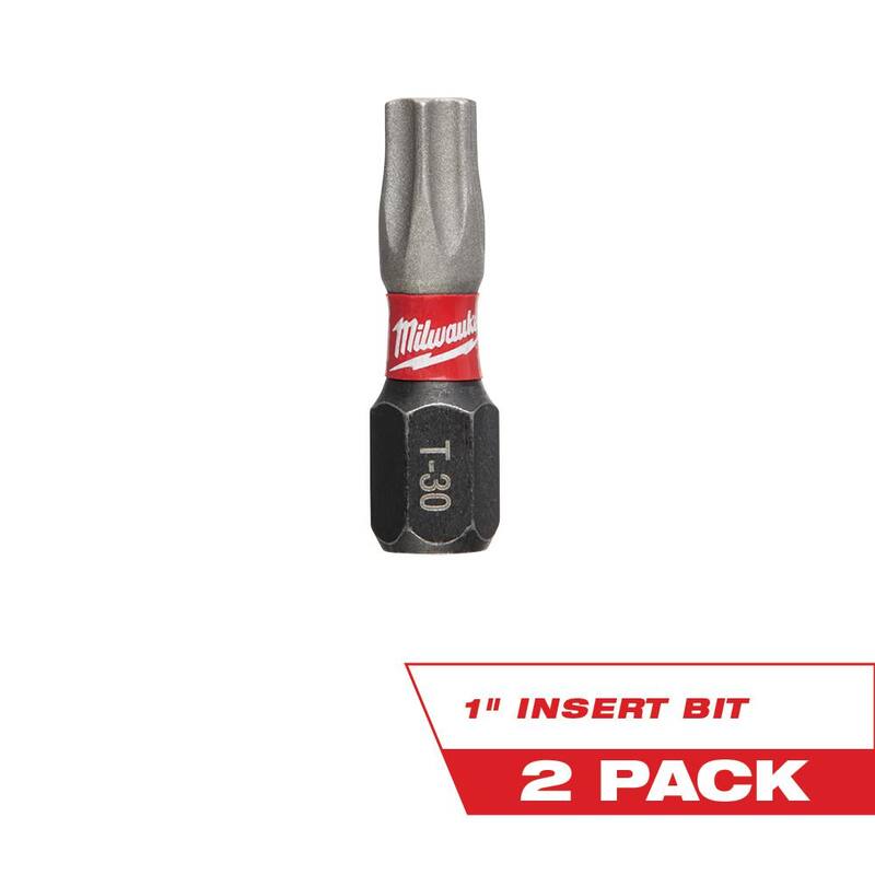 Milwaukee SHOCKWAVE Impact Duty 1 in. T30 Torx Alloy Steel Insert Bit (Paquete de 2) - 48-32-4437