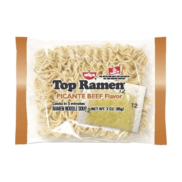 Nissin Noodles, Ramen, Beef Picante, No MSG, Cup, 2.5oz, 24PK - NSF11612