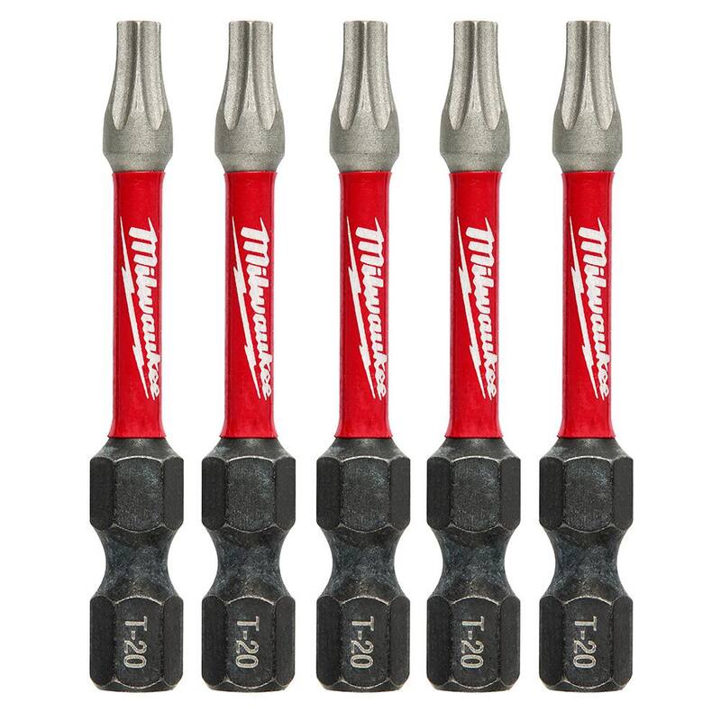 Milwaukee SHOCKWAVE Impact Duty 2 in. T20 Torx Alloy Steel Screw Driver Bit (Paquete de 5) - 48-32-4684