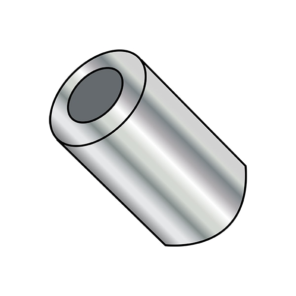 Zoro Select Round Spacers, 8X1/4 #1/4 ROUND S, PK500, #8 Screw Size, Nickel Brass, 1/4 in Overall Lg, 500 PK - 140408RSBN