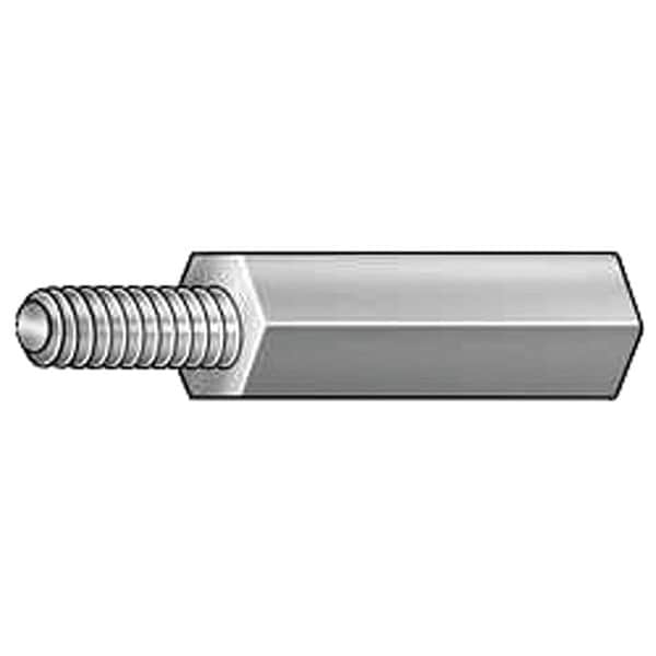 Zoro Select Hex Standoff, #6-32 Thrd Sz, 1/2 in L, 1/4 in Thrd L Aluminum Plain, 1/4" Hex W, 10 PK - CRR040866GR