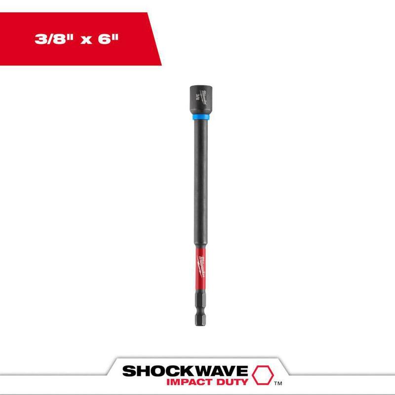 Milwaukee SHOCKWAVE Impact Duty 3/8 in. x 6 in. Alloy Steel Magnetic Nut Driver (1-Pack) - 49-66-4585.