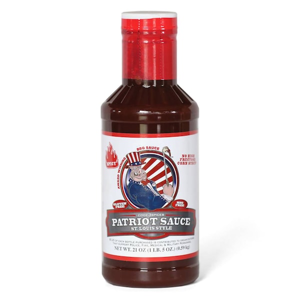 Patriot Sauce Code 3 Spices Spicy St. Louis Style BBQ Sauce 18 oz - PATSAUSPI