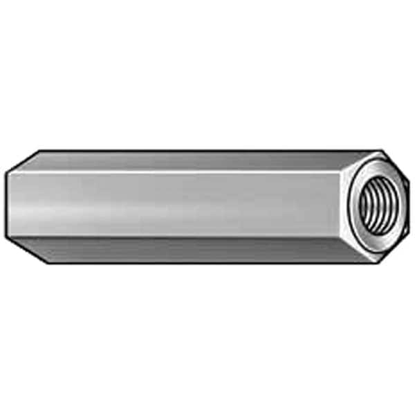 Zoro Select Hex Standoff, #10-32 Thrd Sz, 2 in L, 1/2 in Thrd L Aluminum Plain, 3/8" Hex W, 10 PK - CRP063203GR