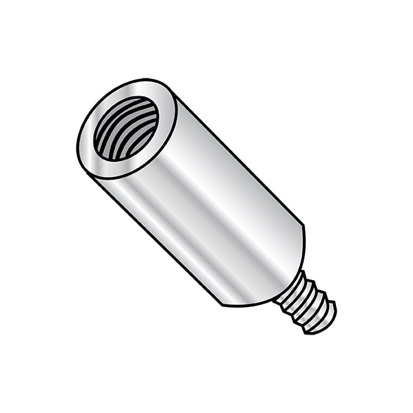 Zoro Select Round Standoffs, #6-32 Thrd Sz, 5/8 in Bd L, Aluminum Plain, 1/4 in OD, 1000 PK - 141006RMA
