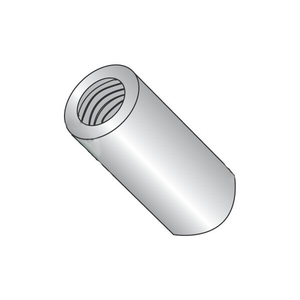 Newport Fasteners Round Standoffs, #6-32 Thrd Sz, 1/2 in Bd L, Brass Nickel Plated, 1/4 in OD, 500 PK - 789162
