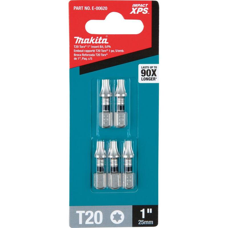 Makita IMPACT XPS T20 Torx 1 pulgada Insertar Bit (paquete de 5) - E-00620