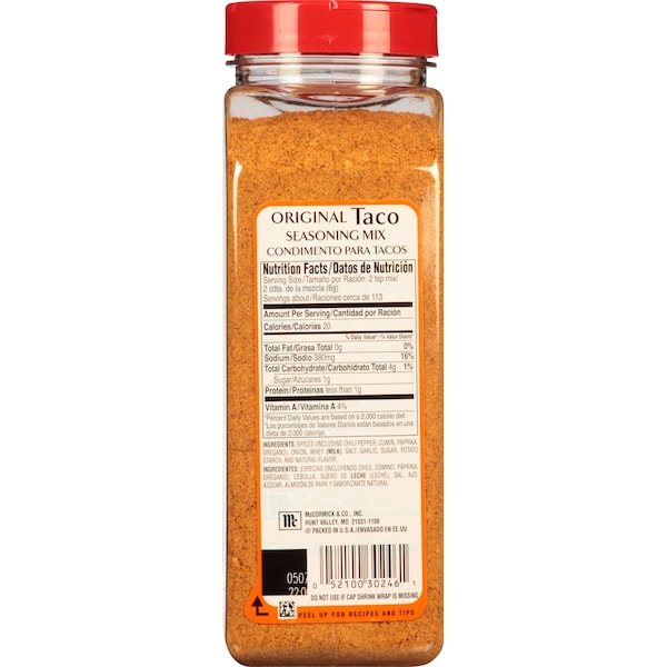 Mccormick McCormick Culinary Taco Seasoning 24 oz. Container, PK6 - 932375