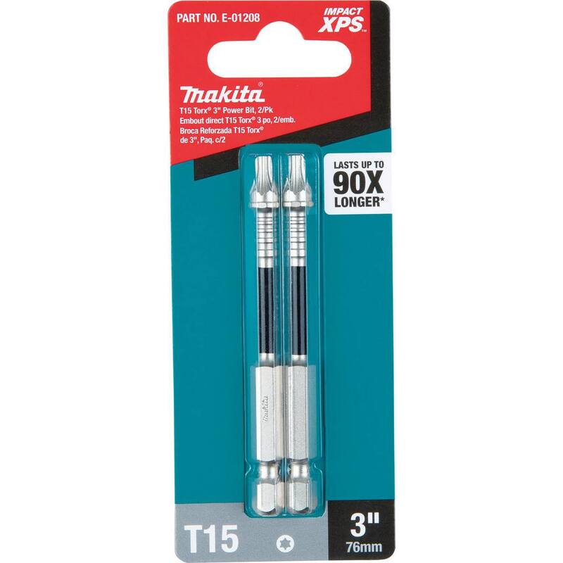 Makita IMPACT XPS T15 Torx 3 in. Power Bit (paquete de 2) - E-01208