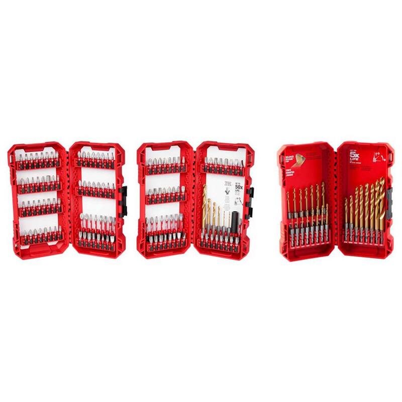 Set de puntas de destornillador de acero aleado Milwaukee Shockwave Impact Duty con set de brocas de titanio (143 piezas) - 48-32-5155-48-89-4631