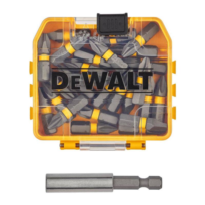 Juego de 31 puntas de acero al carbono de 1 pulgada DEWALT MAXFIT con porta puntas - DWABYTMF-31