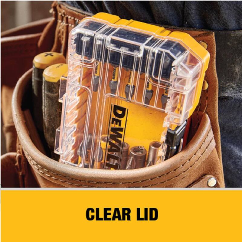 Juego de 31 puntas de acero al carbono de 1 pulgada DEWALT MAXFIT con porta puntas - DWABYTMF-31