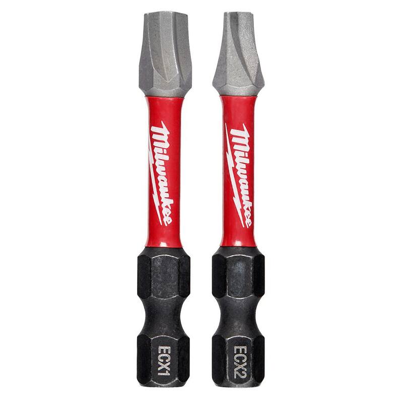 Combo pack de Milwaukee 2 in. SHOCKWAVE Impact Duty ECX Power Bit #1 y #2 - 48-32-4443