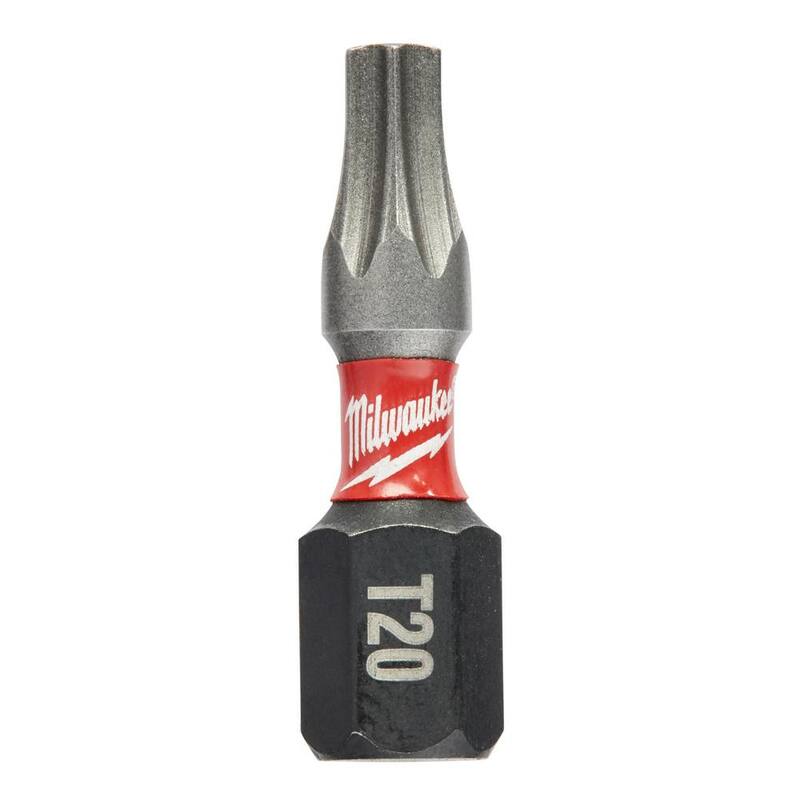 Milwaukee SHOCKWAVE Impact Duty 1 pulgada T20 Torx Aleación de Acero Insertar Bit (Paquete de 2) - 48-32-4414
